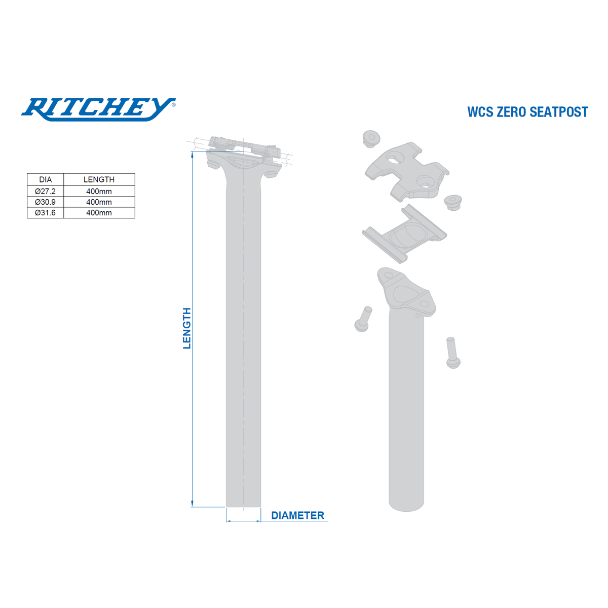 RITCHEY WCS Zero Trail Seat Post 4 RITCHEY WCS Zero Trail Seat Post - Billede 4